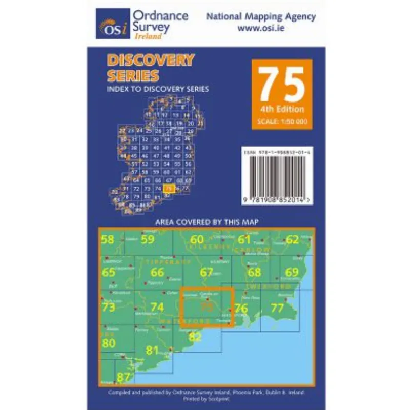 OSI Discovery Series Sheet 75 Lamfold Kilkenny Tipperary Waterford 4th Edition 2017-1